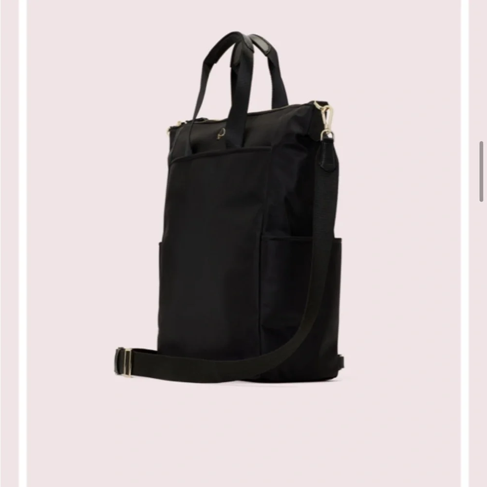 kate spade Black Nylon Top-Handle Backpack Tote